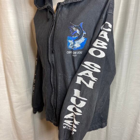 Vintage Cabo San Lucas Mexico Swordfish Zip Hoodie (M/L) - Picture 3 of 7